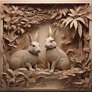 Laser Brennen PNG | 3D Illusion | Laser gravieren | Lasergravur Fertig | Lightburn-Datei | Glowforge Stickmuster-Datei | xTool Laser Burn Hase V3