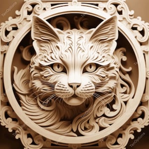 Laser Burn PNG, Laser Engraving Png, Lightburn File, 3D Illusion, Laser Engraving Design, xTool Glowforge File, Animal Laser Cut File Cat V2