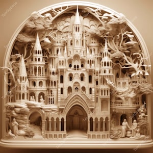 Laser Burn PNG, Laser Engrave Png, Lightburn File, 3D Illusion Laser Engraving Digital Design Instant Download Laser Cut Christmas Church V2