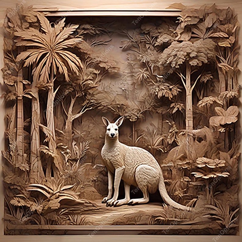 Laser Burn PNG, Laser Engrave Png, Lightburn File, 3D Illusion Laser Engraving Files, Co2 Laser Burn Files, xTool Files, Glowforge Files, Movie Character, Kangaroo V1