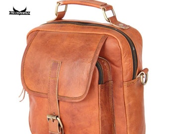 The Charmika-Vintage Handmade Messenger Leather Bag with a Comfortable Grip and Smart Organizational Pockets
