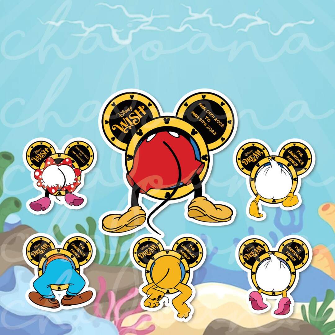 Mickey and Friends Stuck in A Porthole Magnet Disney Cruise - Etsy