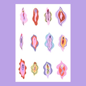 Postkarte - Bunte Vulven - A6 Print