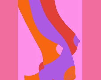 Kunstdruck / Postkarte - Boobs - A4 / A5 / A6 Print