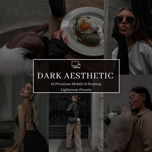 10 Dark Aesthetic Lightroom Presets,Dark Lightroom Presets,Aesthetic Black Lightroom Presets,Dark Feed Presets,Dark Filter Presets