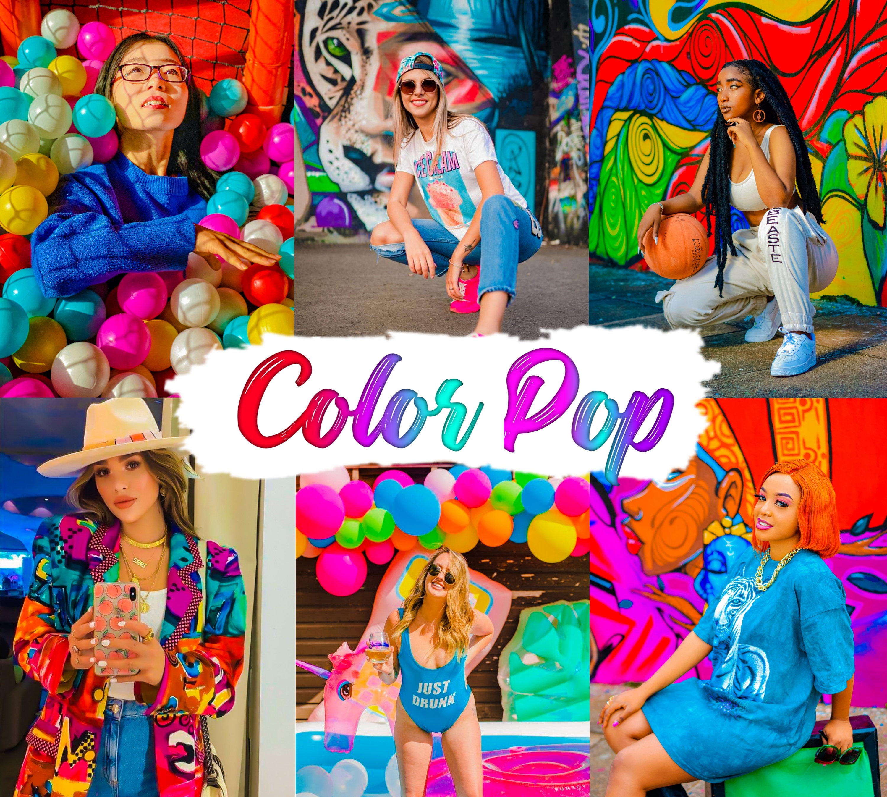 10 Color Pop Lightroom Presets, Vibrant Lightroom Presets, Vivid Presets, Colourful Presets, Summer Presets, Color Presets, Lightroom Preset