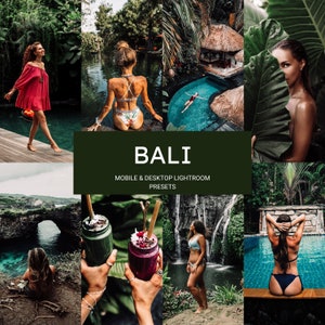 10 Bali Lightroom Presets, Travel Blogger Lightroom Presets, Tropical Presets, Summer Presets, Mobile Presets, Moody Green Presets