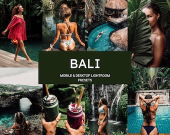 10 Bali Lightroom-presets, Travel Blogger Lightroom-presets, tropische presets, zomerpresets, mobiele presets, humeurig groen-presets