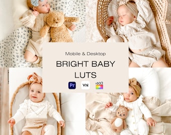 10 Bright Baby Video LUTs,White Minimal LUTs,Bright LUTs,Premiere Pro LUTs,Da Vinci LUTs,Final Cut Pro LUTs,VN LUTs,Color Grading LUTs