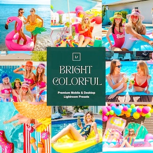 10 Bright & Colorful Mobile And Desktop Lightroom Presets.Bright Photo Presets,Colorful Presets,Vibrant Blogger Presets,Influencer Presets