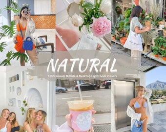 10 Bright Natural Lightroom Presets,Natural Presets,No Filter Presets, Insta Blogger Presets, Influencer Presets, Bright Clean Presets