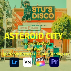 Wes Anderson Asteroid City Lightroom Presets, Wes Anderson Lightroom Presets, Asteroid Color Grading Lut, Cinematic Movie Presets And Lut