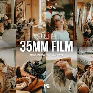 10 Lightroom-presets voor 35 mm-films, desktop- en mobiele presets, Lightroom-filmfilters, analoog, vintage, retro, filmpresets