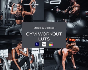 10 Gym & Fitness Video LUTs Für Adobe Premiere Pro, VN LUTs, Dark Filter LUTs, Final Cut Pro LUTs, Kinematische LUTs, Videofilter, Gym Video Filter