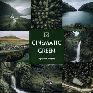 10 Cinematic Green Lightroom-voorinstellingen voor mobiel en desktop, filmische Lightroom-presets, Forest-presets, humeurig groen-presets, reispresets