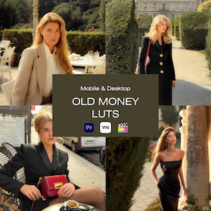 10 Old Money Video Premiere Pro,Final Cut Pro,After Effect,VN LUTs,Film LUTs,Cinematic LUTs,Warm LUTs,Video Filter,Movie LUTs,Color Grading