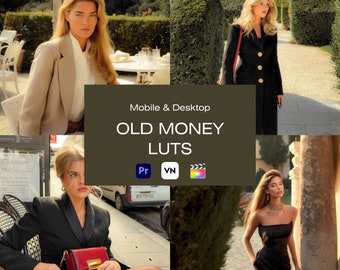 10 Old Money Video Premiere Pro,Final Cut Pro,After Effect,VN LUTs,Film LUTs,Cinematic LUTs,Warm LUTs,Video Filter,Movie LUTs,Color Grading