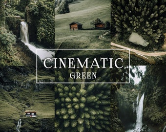 10 Cinematic Green Lightroom Moblie & Desktop Presets, Cinematic Lightroom Presets, Forest Presets, Moody Green Presets,Travel Presets