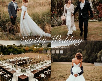 10 EARTHY WEDDING Lightroom Presets, Mobile & Desktop Presets, Rustic Wedding Presets, Moody, Warm, Natural, Outdoor Presets, Brown Presets
