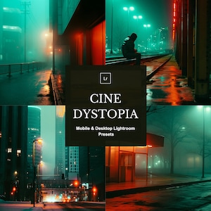10 Predefinições de Lightroom para dispositivos móveis e desktops noturnos cinematográficos, predefinições cinematográficas, predefinições cyberpunk, predefinições de noite retrô, predefinições de filmes, predefinições do Instagram