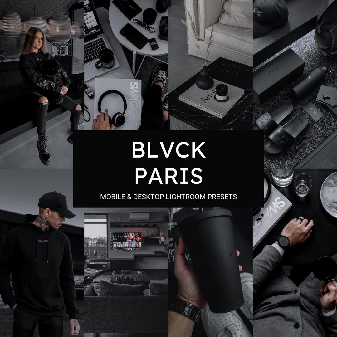 10 Blvck Paris Mobile & Desktop Lightroom Presets,black Paris Presets ...