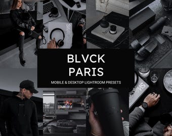 10 Blvck Paris Mobile & Desktop Lightroom Presets,Black Paris Presets,Black Presets,Instagram Presets,Dark Lightroom Presets,Dark Presets