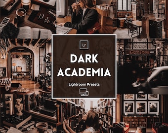 10 preimpostazioni Dark Academia per Lightroom mobile e desktop, preimpostazioni Dark Academia, preimpostazioni Marrone scuro, preimpostazioni Lightroom Blogger, preimpostazioni Instagram