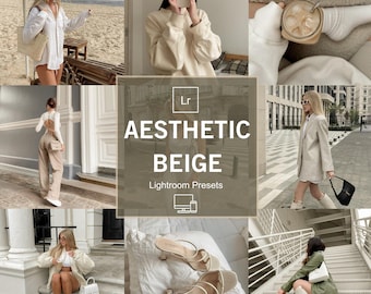 10 ajustes preestablecidos de Lightroom para móviles y escritorios de alimentación estética, ajustes preestablecidos estéticos, ajustes preestablecidos de color beige, filtro de Instagram, ajustes preestablecidos de influencers, ajustes preestablecidos mínimos