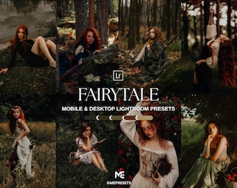 10 Magical Fairytale Lightroom Presets, Mobile & Desktop Presets, Moody Portrait Presets, Dark, Gothic, Mystical, Forest Presets