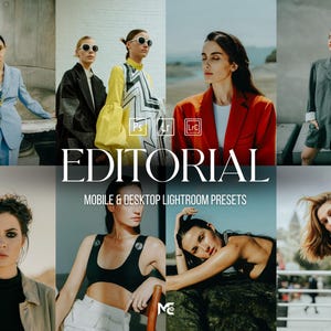 15 LEDARE Lightroom-förinställningar, mobil och dator, porträttförinställningar, mode, gata, livsstil, influencer-förinställningar, vogue-förinställningar