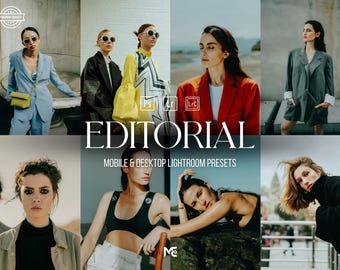 15 EDITORIAL Lightroom Presets, Mobile & Desktop, Portrait Presets, Fashion, Street, Lifestyle, Influencer Presets, Vogue Presets