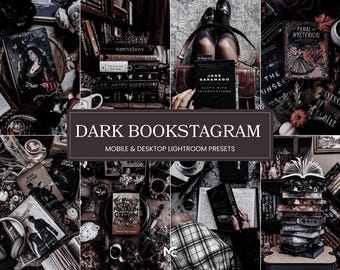 10 Dark Bookstagram Lightroom Presets, Dark Academia Presets, Book Filter, Moody Bookish Filter, Gothic Presets, Lightroom Presets
