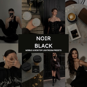 10 Noir Black Lightroom Presets,Noir Presets,Dark Presets,Dark Aesthetic Presets,Instagram Presets,Mobile Presets,Blogger Preset,Dark Filter