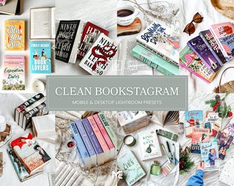 10 Clean Bookstagram Lightroom Presets, Bright Bookstagram Filter, Bookish Presets, Book Blogger Instagram Filter, Mobile & Desktop Presets