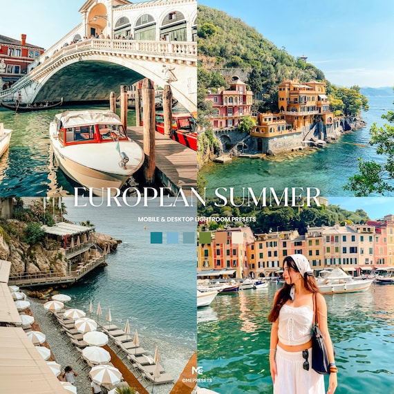 10 EUROPEAN SUMMER Lightroom Presets, Mobile & Desktop Presets, Summer Presets, Travel Presets, Beach Presets, Instagram Presets