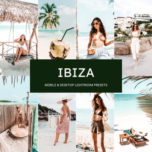 10 Ibiza Mobile & Desktop Lightroom Presets,Summer Lightroom Presets,Beach Presets, European Summer Presets, Travel Blogger Presets,Presets