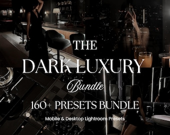 160+ Dark Luxury Lightroom Presets Bundle, Moody Dark Presets Bundle, Dark, Dark Filter, Editorial Presets, Mobile & Desktop Presets