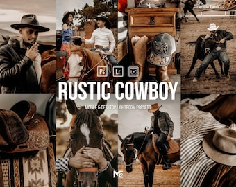10 Western Rustic Cowboy Lightroom-Presets, Cowgril-Presets, Goldene Moody Warm-Presets, Countryside-Presets, Outdoor-Presets, Mobile-Presets