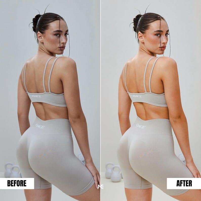 Lifestyle indoor photo before and after Lightroom preset improving brightness, skin tone warmth and Instagram ready aesthetic