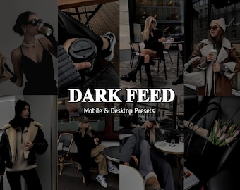 10 Dark Aesthetic Lightroom Mobile & Desktop Presets, Dark Feed Presets, Minimal Dark Presets, Dark Filter Presets, Influencer Feed Presets