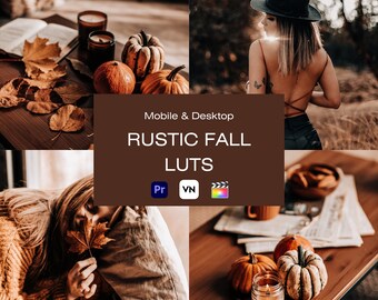 10 LUTS de vídeo de otoño rústico para gradación de color, LUT de Premiere Pro, LUT de VN, LUT de Da Vinci, ajustes preestablecidos de vídeo, LUT de otoño, LUT de otoño, filtro de otoño melancólico