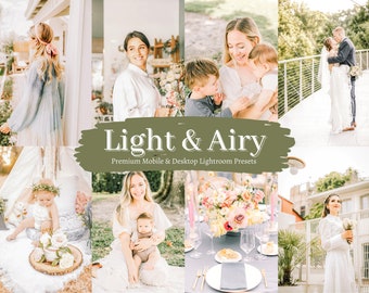 Light Airy Lightroom Presets, Natural White, Mobile & Desktop