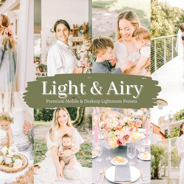 10 LIGHT AIRY Lightroom Presets, Bright Airy Presets, Bright Clean Presets, Natural Presets,White Presets, Instagram Presets