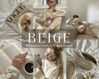10 Beige Lightroom Presets, Beige Aesthetic Presets, Minimal Lightroom Presets, Warm Instagram Presets,Light Airy Presets, No Filter Presets