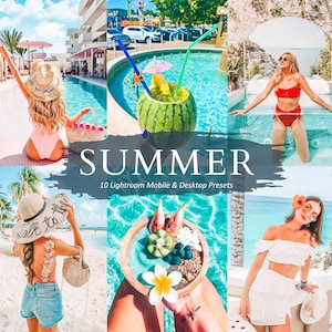 10 Lightroom Summer Presets Mobile & Desktop,Bright Summer Presets, Lightroom Mobile Presets,Travel Presets,Vibrant Presets, Beach Presets