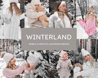 10 Winter Lightroom Presets,Bright Winter Presets,Christmas Presets,Festive Presets,Snowy Presets,Mobile & Desktop Presets,Instagram Preset