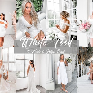 10 White Feed Mobile & Desktop Lightroom Presets, Helle und luftige Presets, White Presets für Lightroom, Influencer Preset, Insta Feed Presets