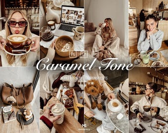10 Caramel Lightroom Presets, Mobile & Desktop Presets, Warm, Brown, Coffee Presets, Cappuccino Presets, Coffee Presets, Cozy Presets