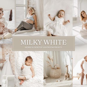 10 ajustes preestablecidos de Lightroom BLANCO LECHOSO, ajustes preestablecidos brillantes y limpios, ajustes preestablecidos para recién nacidos, ajustes preestablecidos de blanco minimalista, ajustes preestablecidos para mamás blogueras, ajustes preestablecidos claros y aireados