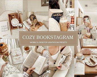 10 Cozy Bookstagram Lightroom Presets, Mobile & Desktop Presets, Bookish Presets, Caramel Bookish Filter, Warm, Beige, Aesthetic Presets
